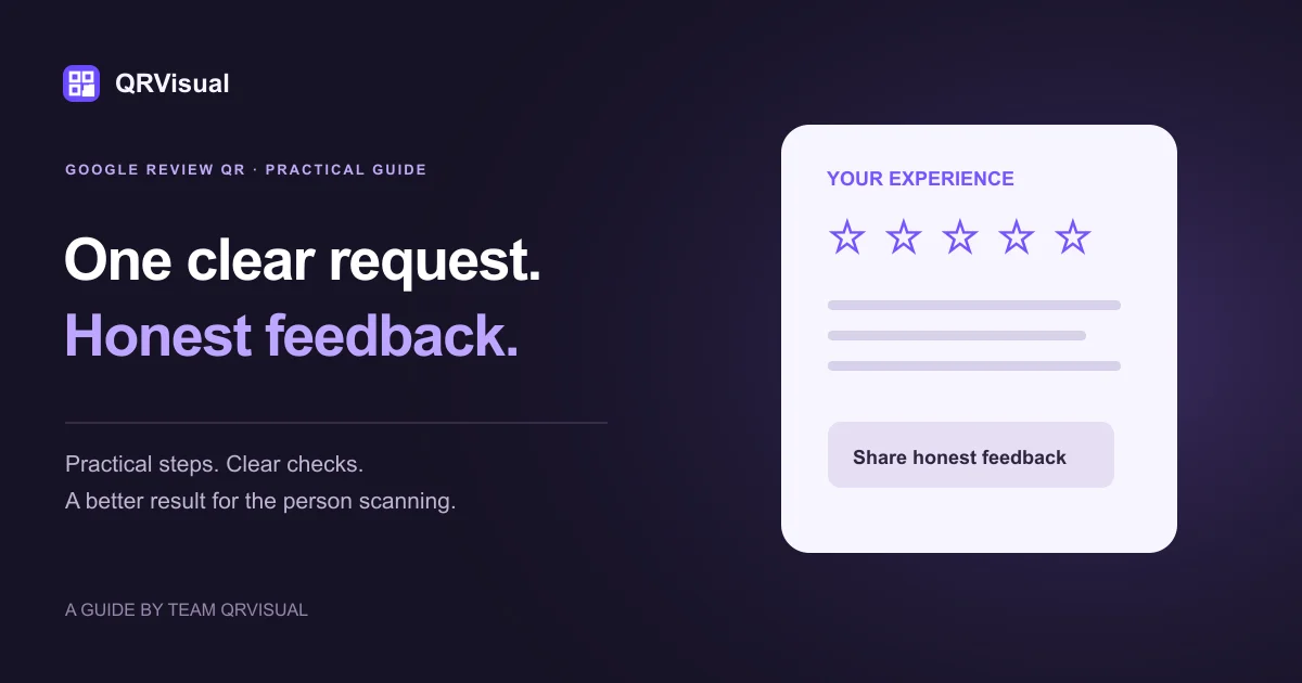 Illustration of a feedback card with an open invitation to share an honest experience.